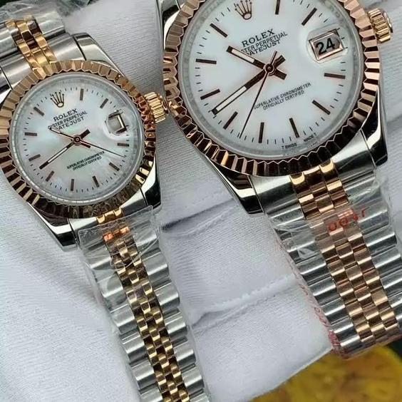 ساعت مچی  مردانه و زنانه رولکس شیشه عدسی دار مدل مشهور دیت جاست قیمت هر یک عدد ROLEX DATEJUST |باسلام