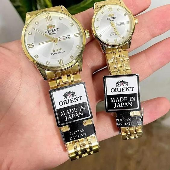 ساعت اورینت ست orient watch  موتور ژاپن دوتقویم استیل رنگ ثابت کیفیت عالی با جعبه چوبی و ارسال رایگان کد 1|باسلام (زارا)