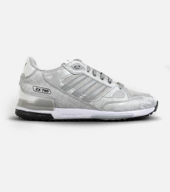 کفش کتانی مردانه چریکی تمام طوسی آدیداس adidas ZX 750 مدل 3549|لوزی