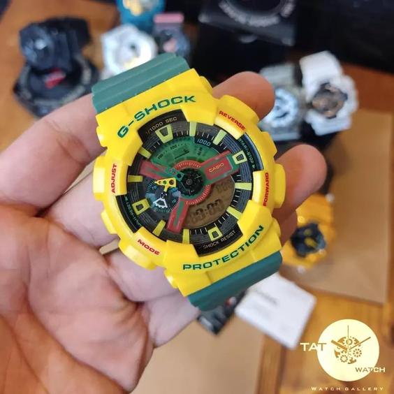 ساعت مچی جی شاک جاماییکا Ga110 کرنو رنگ ثابت ژاپن G-Shock|باسلام