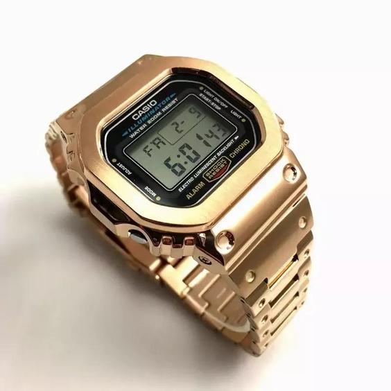 ساعت مچی کاسیو جی شاک مدلCasio G-Shock DW5600رنگ رزگلد |باسلام