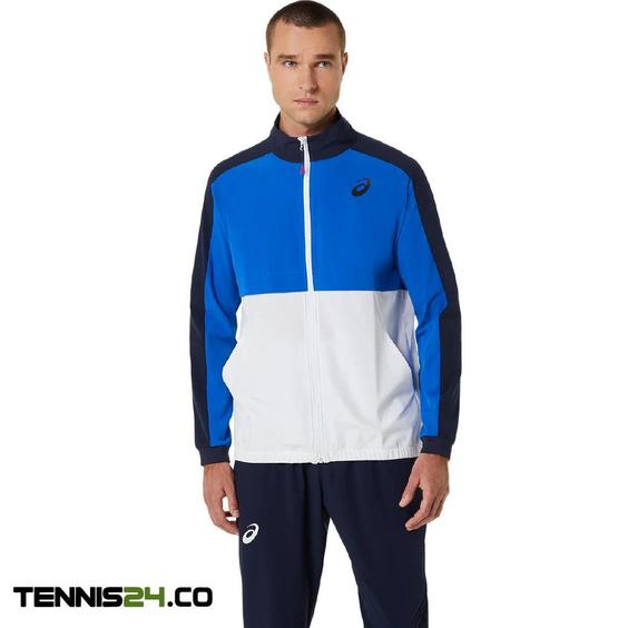 سویشرت تنیس مردانه اسیکس Asics Men Match Jacket- آبی/سفید|تنیس شاپ