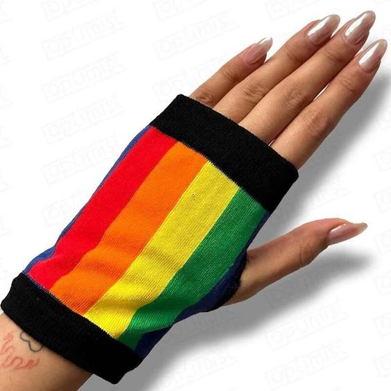 دستکش کلاسیک لا انگشتی Rainbow فری سایز|باسلام