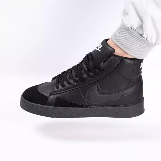 نیم بوت اسپرت مردانه مدل نایک بلیزر Nike Blazer رنگ تمام مشکی کد 6951|باسلام