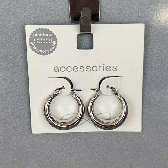  گوشواره حلقه ای استیل ضد زنگ برند Accessories|باسلام