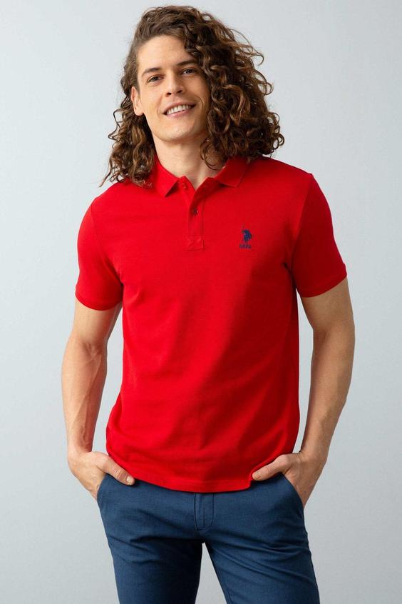 تیشرت یقه پلو مردانه یو اس پلو اورجینال قرمز U.S. Polo Assn. G081SZ011.000.739348|ترند نهران