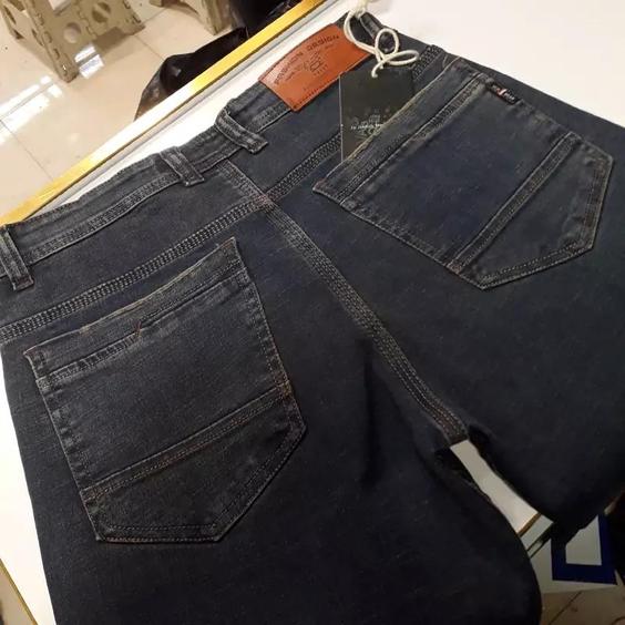 شلوار جین مردانه اسلیم فیت ساده ترک Denim  آبی گازوئیلی سایز 32 |باسلام