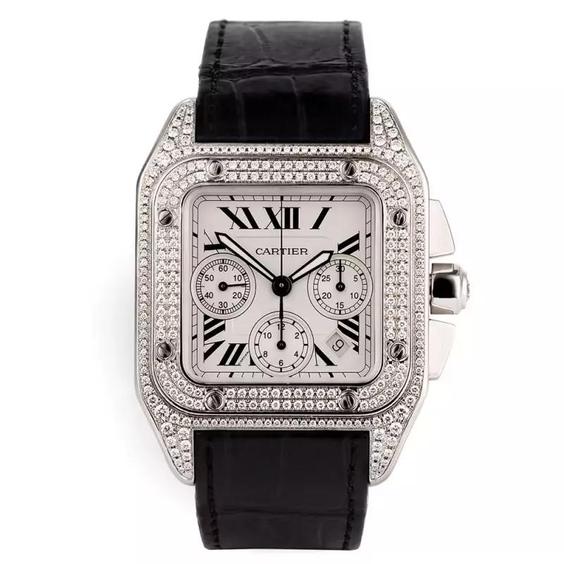 ساعت مچی کارتیر مدل Cartier Santos Diamonds 9369Q|باسلام