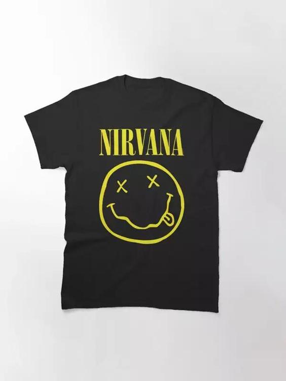 تیشرت nirvana نیروانا  Nirvana Yellow Happy Face Rock Musi کد 1594 231|باسلام (سفارشی سازی با گیکزهاب)