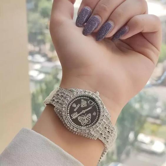 ساعت زنانه نگین دار رولکس Rolex ارسال رایگان |باسلام