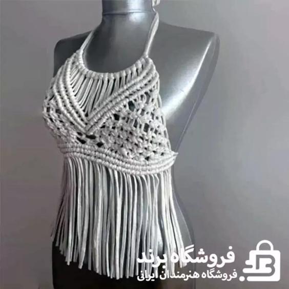 تاپ پشت گردنی مکرومه کد 12|باسلام (کنفچه)