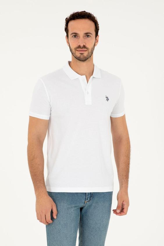 تیشرت یقه پلو مردانه یو اس پلو اورجینال سفید U.S. Polo Assn. 1041973|ترند نهران