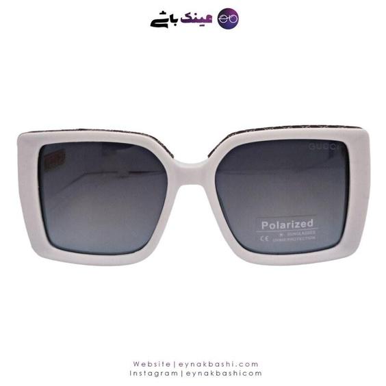 عینک آفتابی زنانه گوچی مدل UV400-7633 پلاریزه سفید|باسلام