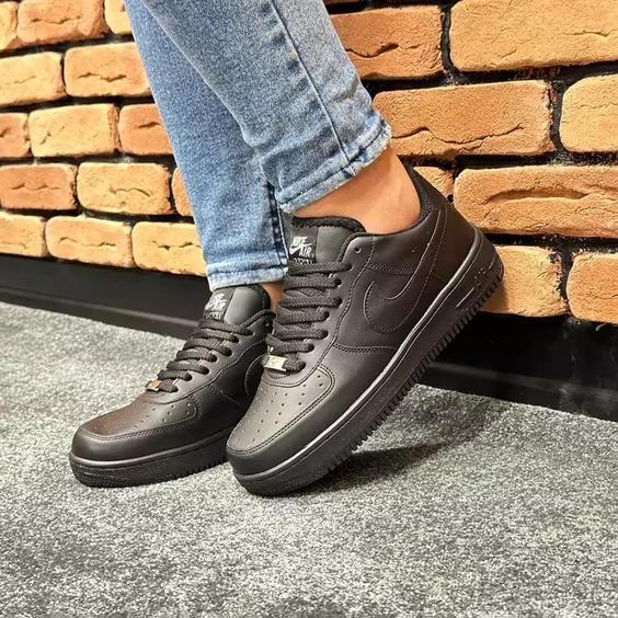 کتونی نایک ایرفورس مردانه nike air force رنگ تمام مشکی کد 6224|باسلام