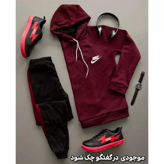 ست هودی و شلوار Nike مدل Simon (زرشکی)   لارج . حتما قبل از سفارش در بخش گفتگو از موجود بودن آن اطمینان حاصل کنید |باسلام (آنلاین شاپ پیژامه استور.اکسسوری و)