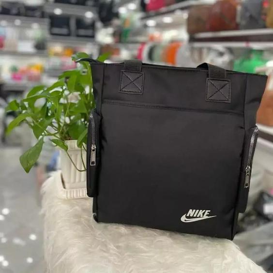 کیف دوشی دستی بزرگ زنانه دخترانه مشکی نایک نایکی NIKE جادار جا دار صندوقی پاسپورتی شیک مجلسی نرم کوله سبک اسپرت اسپورت|باسلام