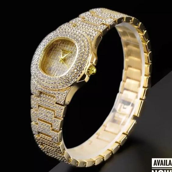 ساعت مچی زنانه پتک فیلیپ Patek philippe Diamond Watch Hip Hap فول نگین طلایی-مجلسی کد2994|باسلام