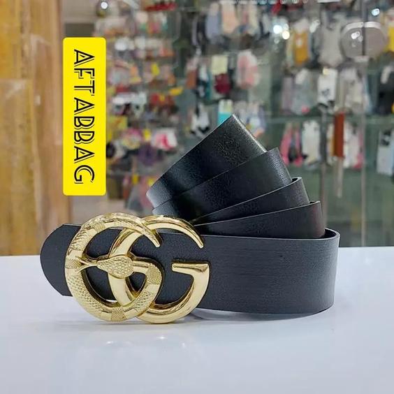 کمربند زنانه اسپورت مشکی سگک طرحدار گوچی GUCCI عرض 3.5 سانتیمتر|باسلام (آفتاب برازجان)