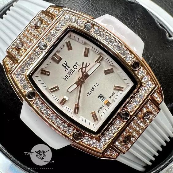 ساعت مچی زنانه هابلوت بند رابر باگارانتی جعبه ارسال رایگان در رنگبندی Hublot|باسلام