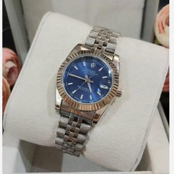 ساعت رولکس زنانه DATEJUST با کیفیت سیلور صفحه آبی نفتی تاریخ دار|باسلام (1.ساعت وحید بندرعباس)