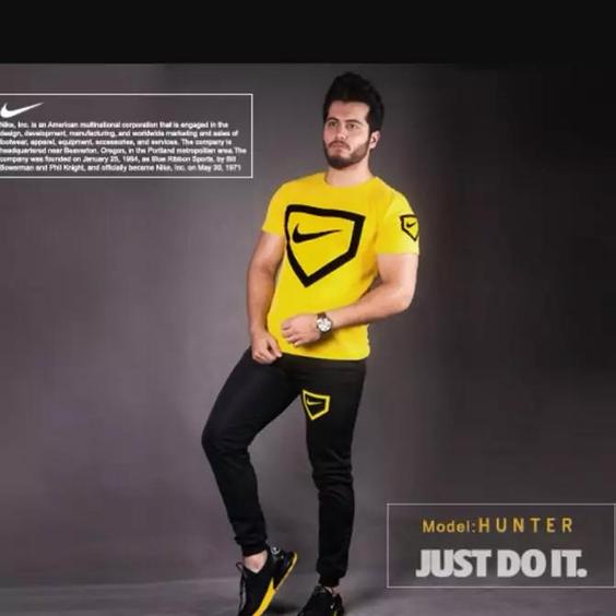 ست تیشرت و شلوار Nike مدل Hunter(زرد)|باسلام