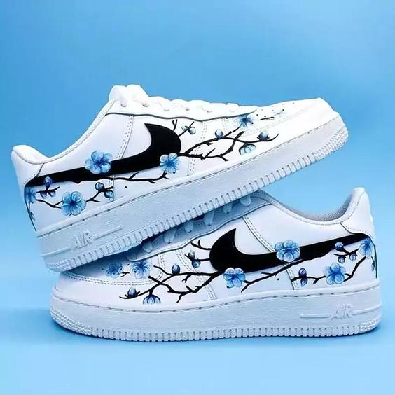 کفش اسپرت طرح دار کتونی کاستوم نایک ایرفورس nike airforce ایرانی نقاشی با دست از سایز  36 تا 44 مدل شکوفه|باسلام (سفارشی سازی با گیکزهاب)