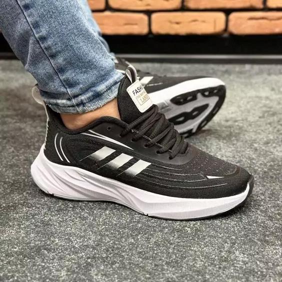 کتونی مردانه اسپرت مدل آدیداس adidas رنگ مشکی زیره سفید کد 6412|باسلام