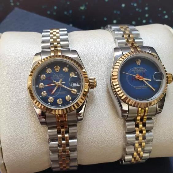 ساعت مچی زنانه رولکس دیت جاست بند استیل صفحه آبیROLEX DATEJUST |باسلام