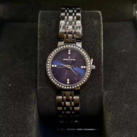 ساعت سیکو زنانه بند استیل دودی موتور ژاپن Seiko Plus|باسلام