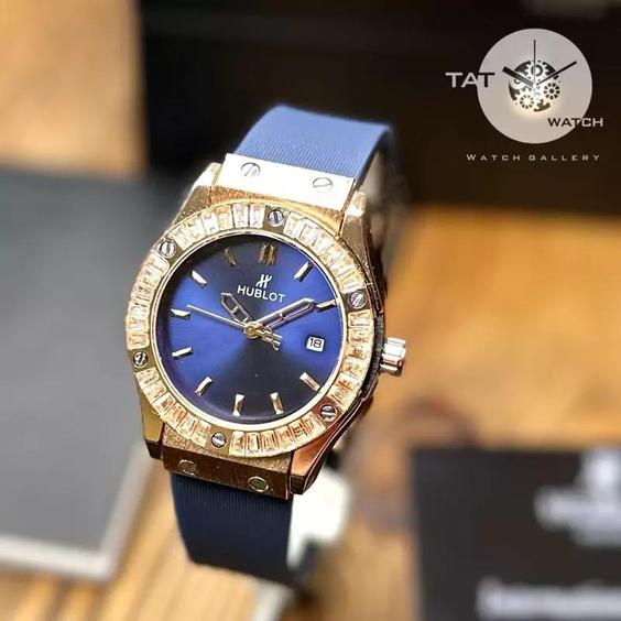 ساعت مچی زنانه هابلوت قاب نگین باگارانتی جعبه ارسال رایگان در رنگبندی Hublot|باسلام