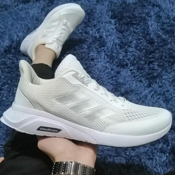 کتونی مردانه آدیداس کلود فوم سفید اسپرت کفی طبی(ارسال رایگان) adidas cloud foam|باسلام (آریشا)