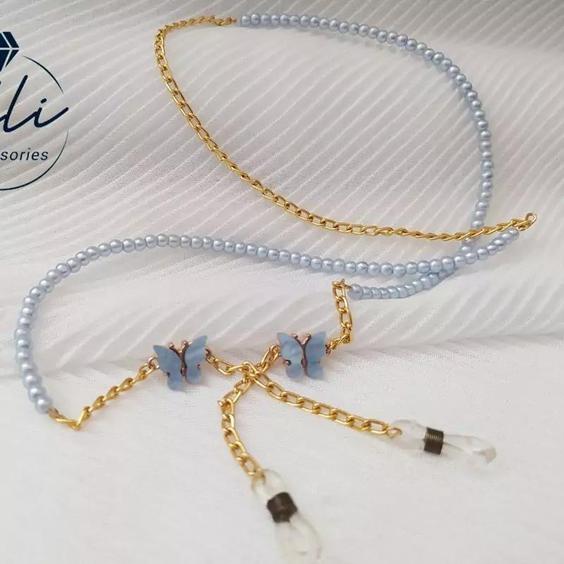 بند عینک پروانه با زنجیر استیل|باسلام (Adli Accessories)