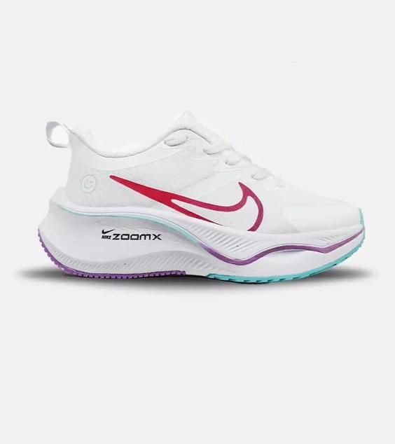 کفش کتانی زنانه سفید بنفش قرمز NIKE zoom x smiley مدل 4805|لوزی