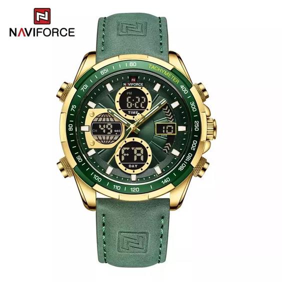 ساعت مچی مردانه نیوی فورس Naviforce 9197 NF G/GN/GN بند چرم|باسلام