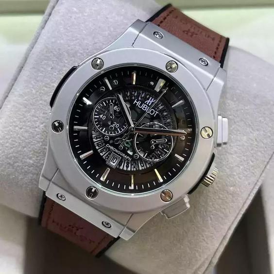 ساعت مچی مردانه هابلوت تقویم نمایان طرح کرنو موتور شرکتی  HUBLOT|باسلام