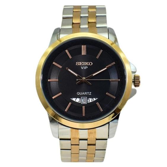 ساعت سیکو  SEIKO VIP 7N42 60123 موتور ژاپن بند رزگلد و نقره ای|باسلام (صدرا واچ)