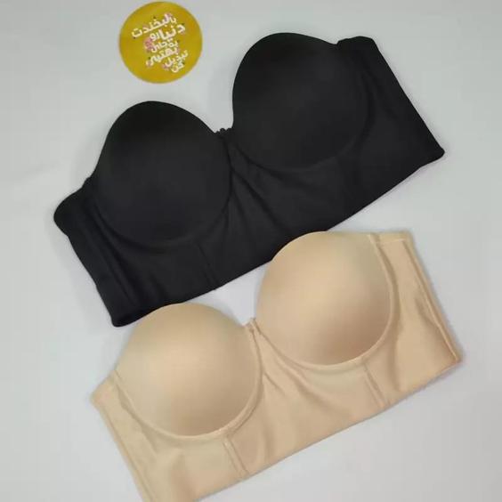 سوتین مجلسی کاپدار نیم بلند مشکی و کرم سایز 80|باسلام (Lady_Rose_Bra)