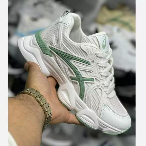 کتونی آسیکس زنانه دخترانه کفش ونس اسپرت اسپورت اسیکس ASICS شیک لژدار لژ دار مشکی سفید کرم کرمی بندی رانینگ سبک راحتی پنج|باسلام