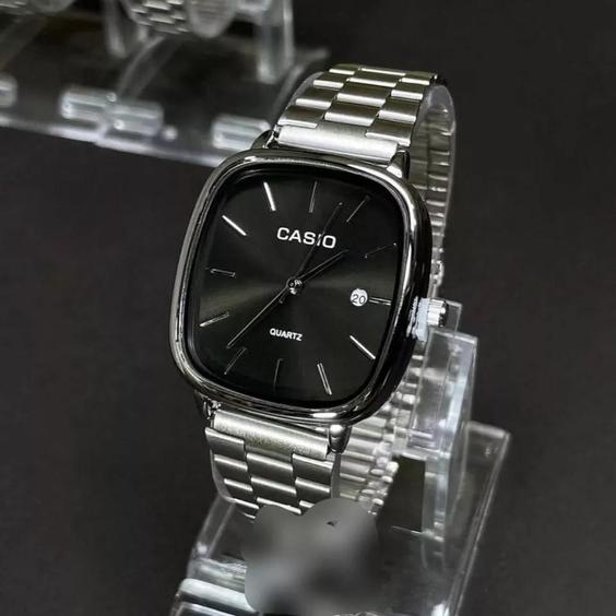 ساعت مچی مردانه مدل کاسیو اولد مانی CASIO نقره ای صفحه مشکی (تخفیف ویژه) کد 1615|کفش نیک رو