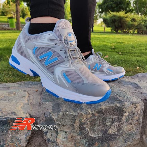 کفش کتونی اسپرت مردانه مدل newbalance نیوبالانس ( طوسی آبی ) (تخفیف ویژه) کد 1475|کفش نیک رو