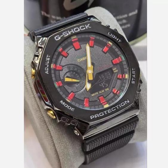 ساعت مچی جی شاک قاب فلزی مدل G-SHOCK GM2100 |باسلام (اَلماس شب)