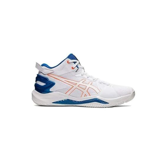 کتونی والیبال اسیکس ژل برست 26 سفید آبی نارنجی Asics Gel Burst 26 White Shocking Orange|کتونی باز