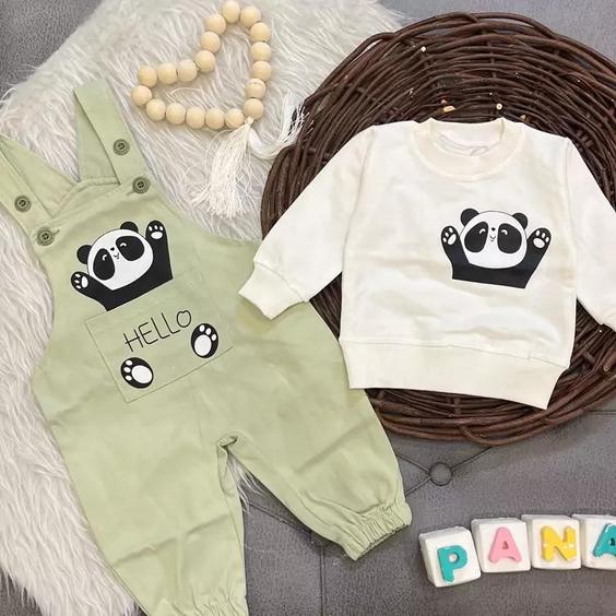 لباس بچگانه لباس بچه ست بیلر و بلوز اسپرت شلوار پیشبندی اسپرت |باسلام (Panah_kidsshop)