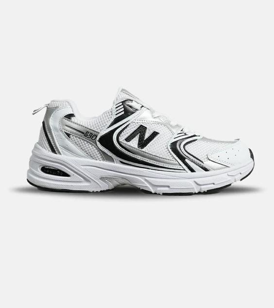 کفش کتانی مردانه و زنانه سفید مشکی NEW BALANCE 530 مدل 6480|لوزی