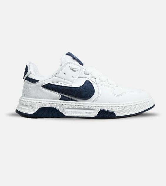 کفش کتانی بزرگ پا سفید سرمه ای NIKE AIR FORCE مدل 6421|لوزی