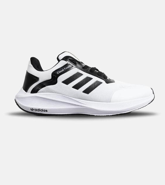 کفش کتانی مردانه و زنانه سفید مشکی ADIDAS CLOUD Foam مدل 6501|لوزی