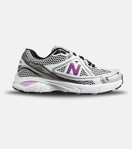 کفش کتانی مردانه و زنانه سفید مشکی بنفش NEW BALANCE 1064 V.2 مدل 6360|لوزی