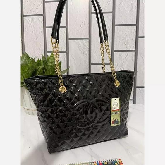 کیف زنانه ورنی طرح دار CHANEL با ارسال رایگان|باسلام (808بگ | 808Bag)