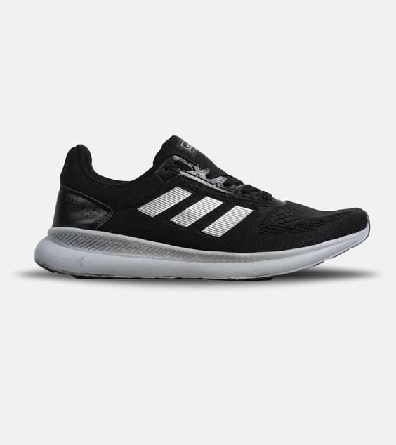 کفش کتانی بزرگ پا مشکی طوسی ADIDAS cloud foam مدل 6502|لوزی