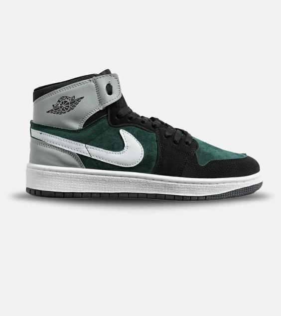 کفش کتانی ساقدار طوسی سبز مشکی مردانه Nike air jordan 1 مدل 6388|لوزی